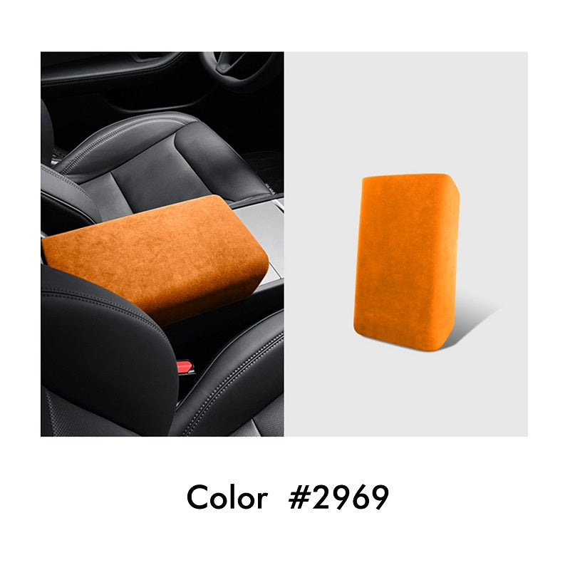 Mewant Alcantara Center Console Non-Slip Armrest Cover for Tesla Model 3 nap-on Install Armrest Cover