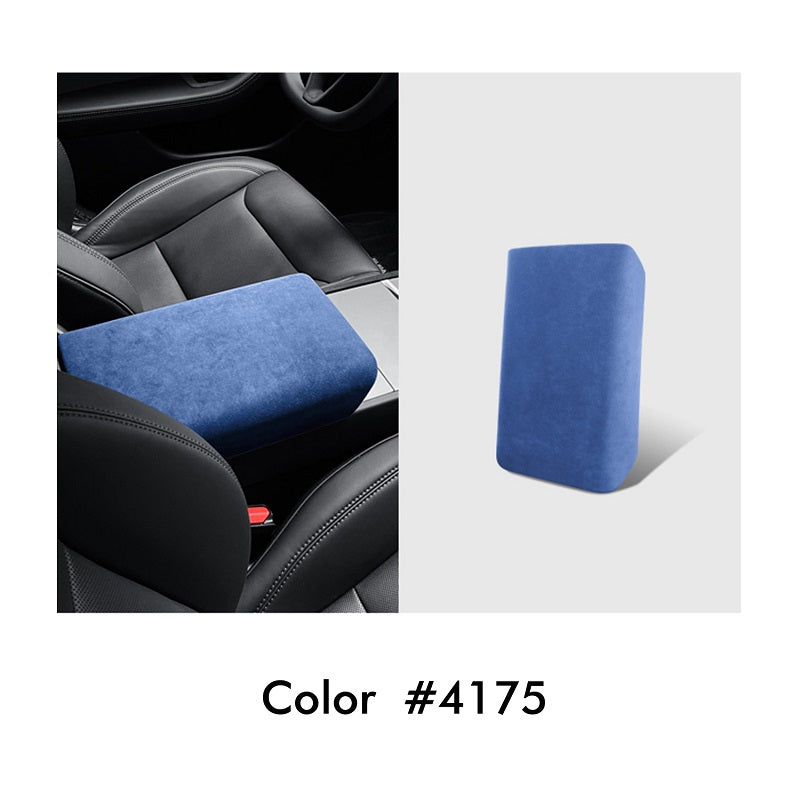 Mewant Alcantara Center Console Non-Slip Armrest Cover for Tesla Model 3 nap-on Install Armrest Cover