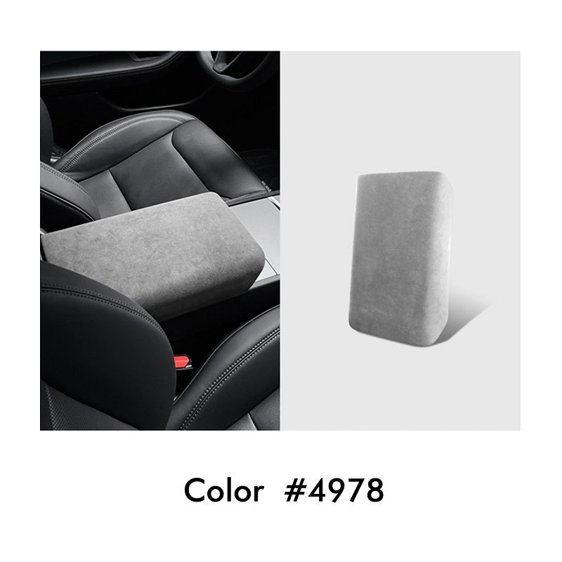 Mewant Alcantara Center Console Non-Slip Armrest Cover for Tesla Model 3 nap-on Install Armrest Cover