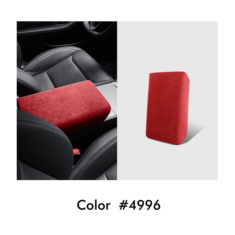 Mewant Alcantara Center Console Non-Slip Armrest Cover for Tesla Model 3 nap-on Install Armrest Cover