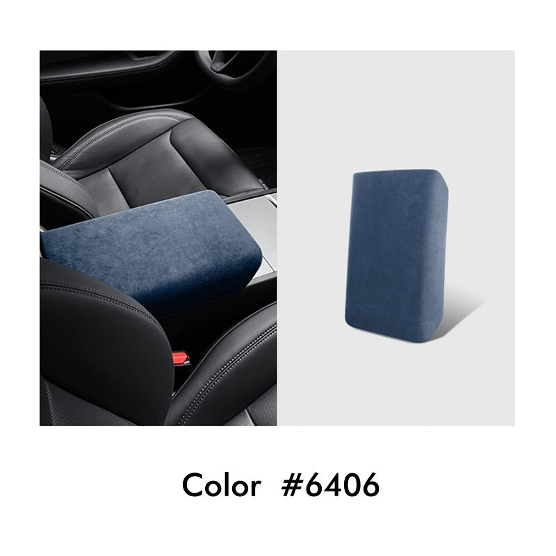 Mewant Alcantara Center Console Non-Slip Armrest Cover for Tesla Model 3 nap-on Install Armrest Cover
