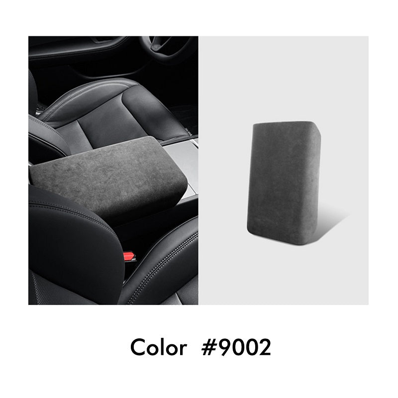 Mewant Alcantara Center Console Non-Slip Armrest Cover for Tesla Model 3 nap-on Install Armrest Cover