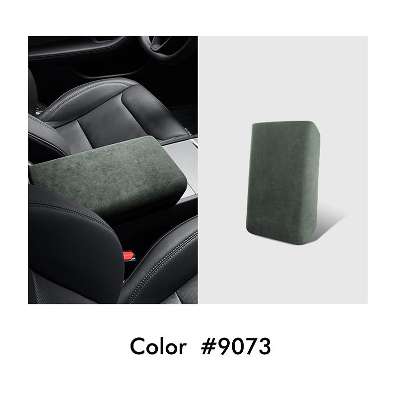 Mewant Alcantara Center Console Non-Slip Armrest Cover for Tesla Model 3 nap-on Install Armrest Cover
