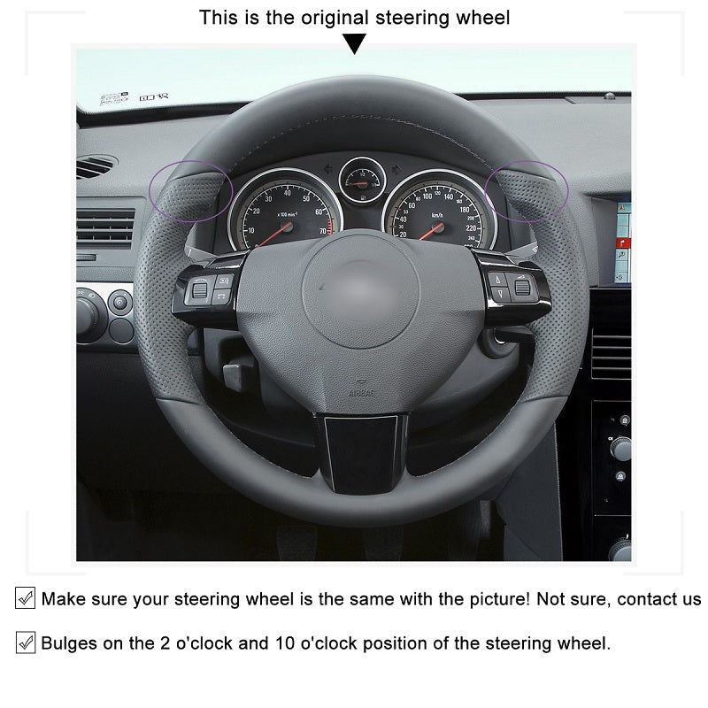 Mewant® Alcantara Car Steering Wheel Cover for Opel Astra (H) 2004-2009 Signum 2004-2008 Vectra (C) 2005-2009