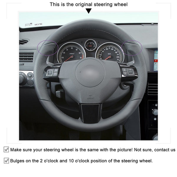 Mewant® Alcantara Car Steering Wheel Cover for Opel Astra (H) 2004-2009 Signum 2004-2008 Vectra (C) 2005-2009