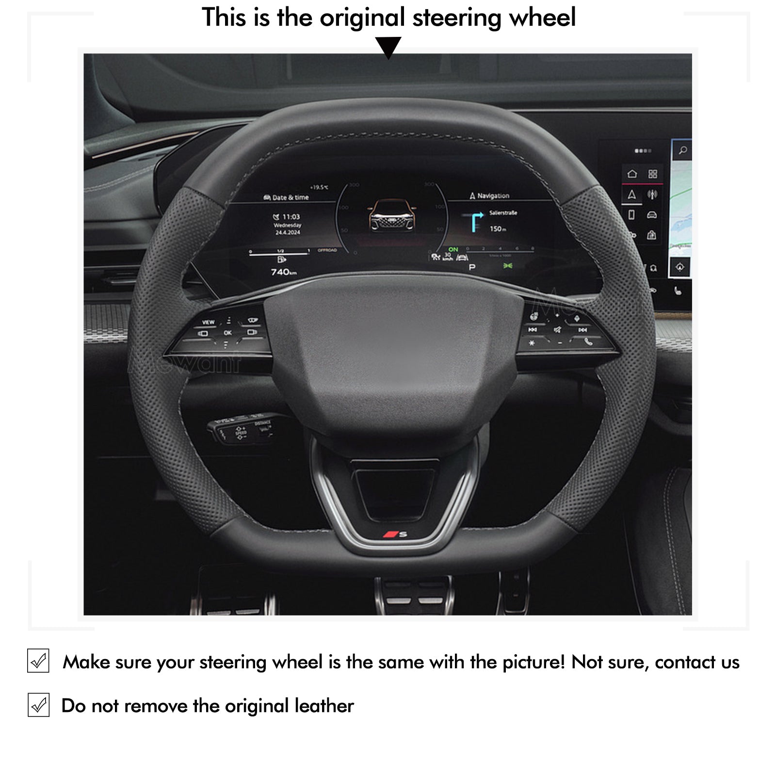 Car Steering Wheel Cover for Audi S5 RS3 2025 from Mewant