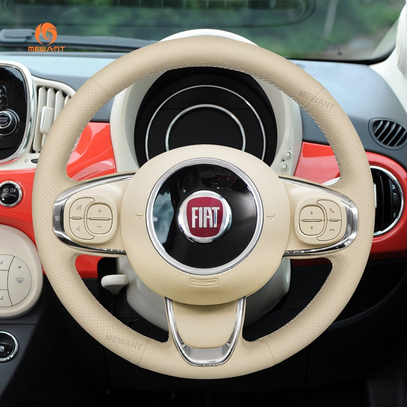 Mewant® Alcantara Car Steering Wheel Cover for Fiat 500 2015-2021 / 500C 2016-2021
