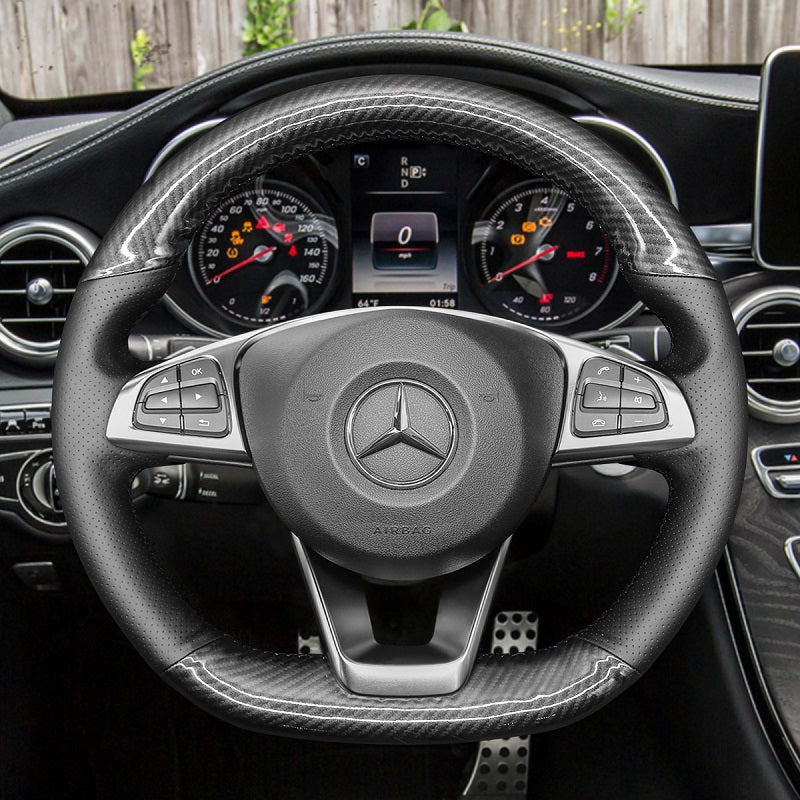 Mewant® Alcantara Car Steering Wheel Cover for Mercedes Benz W205 AMG C43 C117 GLA45 X156 C218 W213 X253 C253 W166