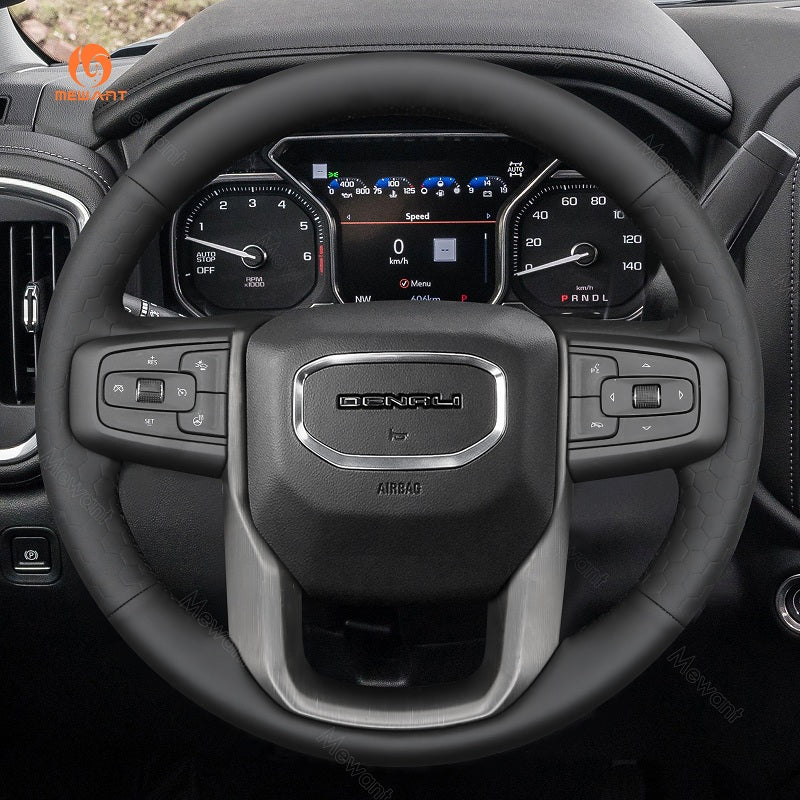 Mewant® Alcantara Car Steering Wheel Cover for GMC Sierra 1500 Sierra 1500 Limited Sierra 2500 Sierra 3500 Yukon (XL)