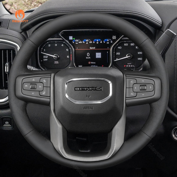 Mewant® Alcantara Car Steering Wheel Cover for GMC Sierra 1500 Sierra 1500 Limited Sierra 2500 Sierra 3500 Yukon (XL)
