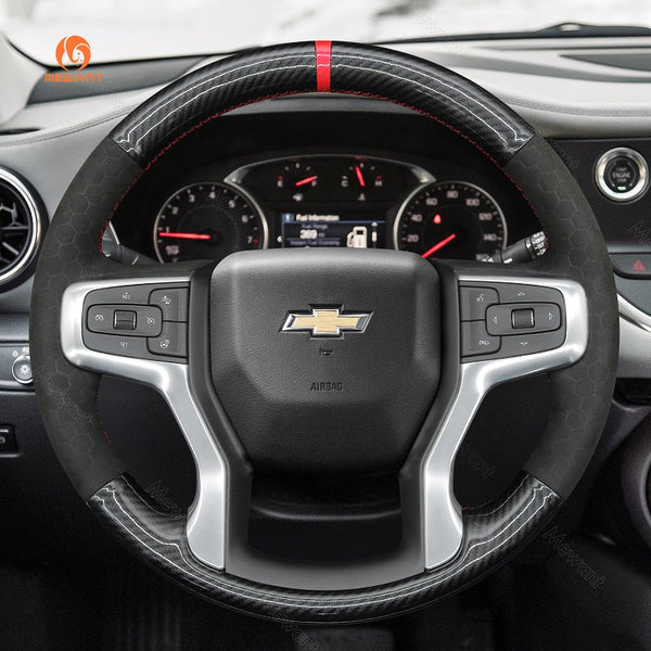 Mewant Alcantara Car Steering Wheel Cover for Chevrolet (Chevy) Silverado Blazer Suburban Tahoe