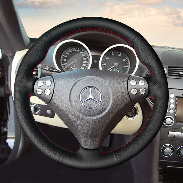 Hand Stitch Car Steering Wheel Cover for Mercedes Benz C-Class W203 SLK-Class R171 from Mewant