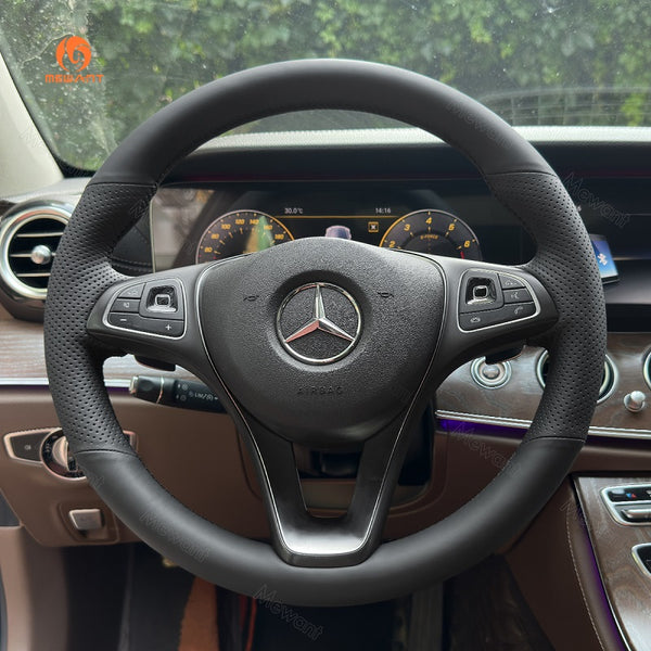 Mewant® Alcantara Autolenkradbezug für Mercedes Benz C-Klasse (W205) CLA-Klasse (C117) CLS-Klasse (C218) E-Klasse (W213) GLA-Klasse (X156) GLC-Klasse (X253/C253) GLE-Klasse (W166) GLS-Klasse (X166) Metris (W447)