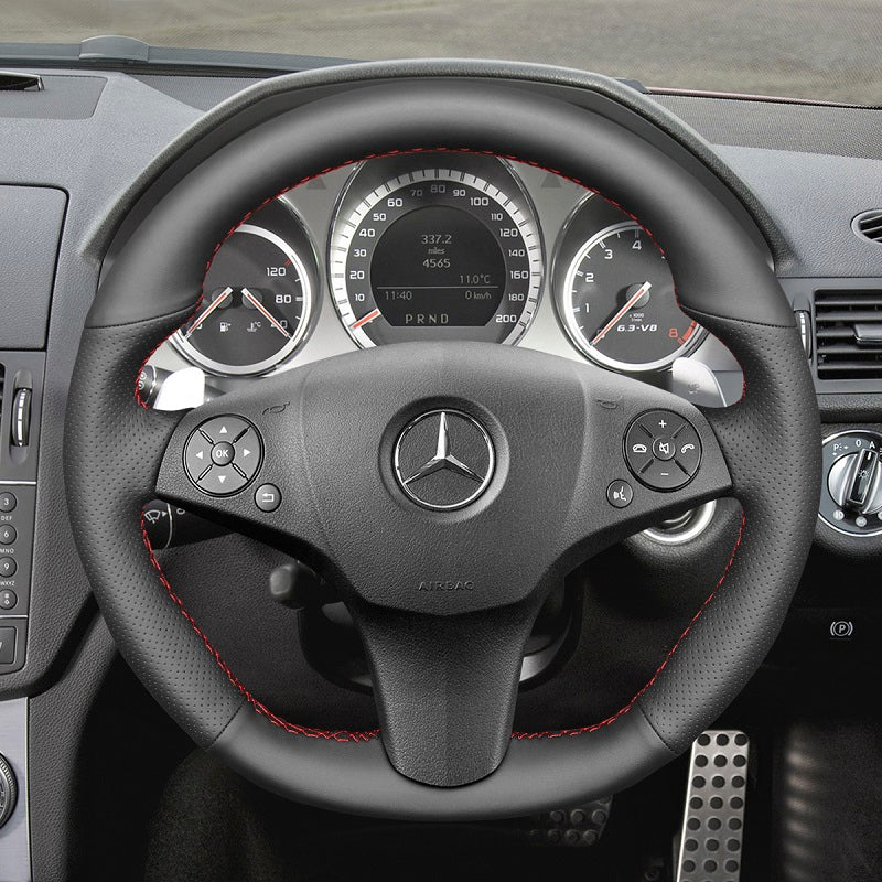 Mewant® Alcantara Car Steering Wheel Cover for AMG C63 W204 CLS-Class C219 CLS 63 AMG C219 E 63 AMG W212 AMG SL 63 R230 SLS AMG C197 R197