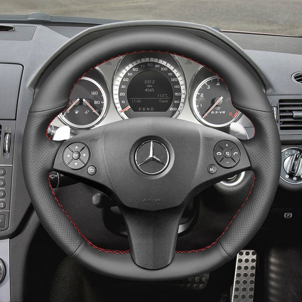 Mewant® Alcantara Car Steering Wheel Cover for AMG C63 W204 CLS-Class C219 CLS 63 AMG C219 E 63 AMG W212 AMG SL 63 R230 SLS AMG C197 R197