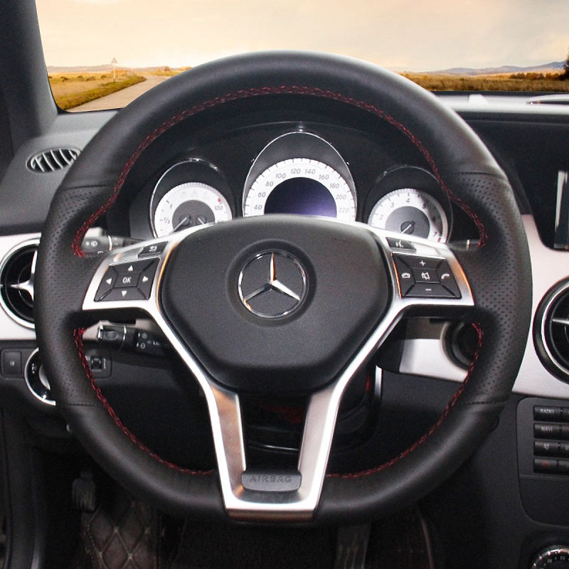 Mewant® Alcantara Car Steering Wheel Cover for C-Class W204 E-Class W212 CLS-Class C218GLA 45 AMG X156 SL-Class R231 SLK-Class R172