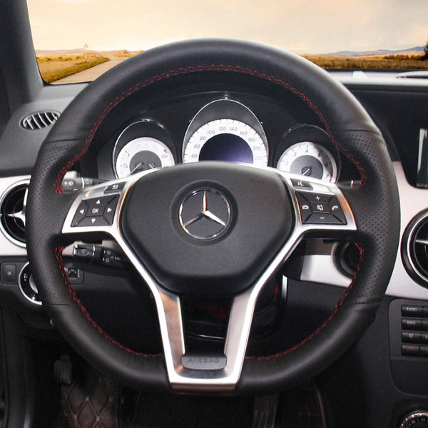 Mewant® Alcantara Car Steering Wheel Cover for C-Class W204 E-Class W212 CLS-Class C218GLA 45 AMG X156 SL-Class R231 SLK-Class R172