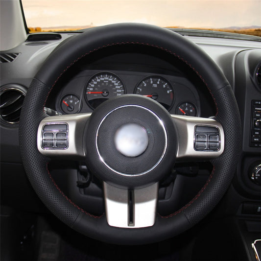 Mewant® Alcantara Car Steering Wheel Cover for Jeep Compass I(MK49) Grand Cherokee IV(WK2 Liberty 2011-2012 Patriot 2011-2017) Wrangler (JK) 2011-2018