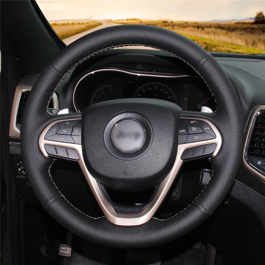 Mewant® Alcantara Car Steering Wheel Cover for Jeep Cherokee V(KL) Grand Cherokee IV(WK2) Grand Cherokee (WK)