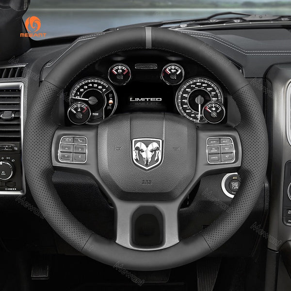 Mewant® Alcantara Car Steering Wheel Cover for Dodge RAM 1500 2012-2018 1500 Classic 2019-2023  2500 2012-2018 3500 2012-2018 5500 2012-2018