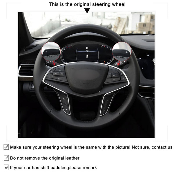 Mewant® Alcantara Car Steering Wheel Cover for Cadillac CT6 2016-2018 XT5 2016-2018