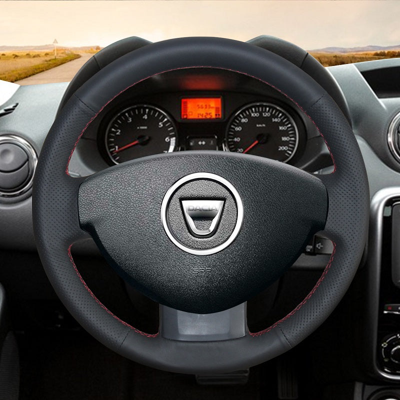 Hand Stitch Car Steering Wheel Cover for Renault Duster Dokker Lodgy Logan Sandero from Mewant