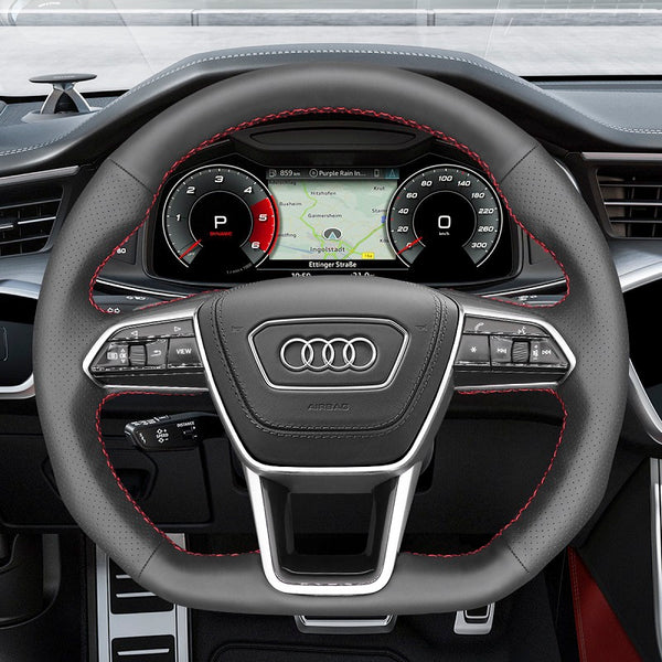Mewant® Alcantara Car Steering Wheel Cover for Audi A6 A7 S6 S7 RS6 RS7 E-Tron E-Tron S E-tron GT RS E-tron GT