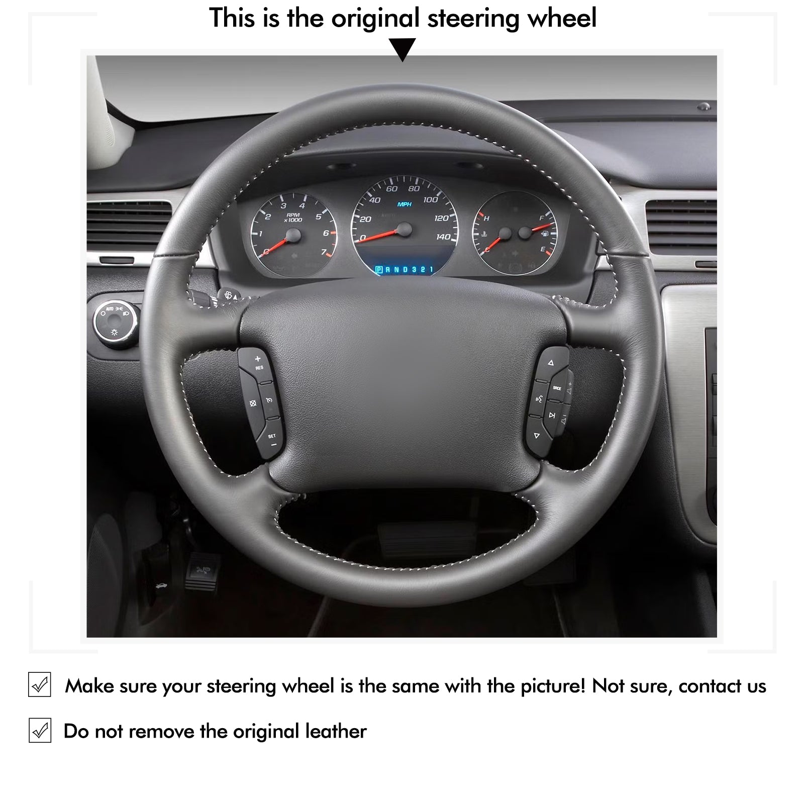 Mewant Car Steering Wheel Cover for Chevrolet Impala Monte Carlo Steering Cover