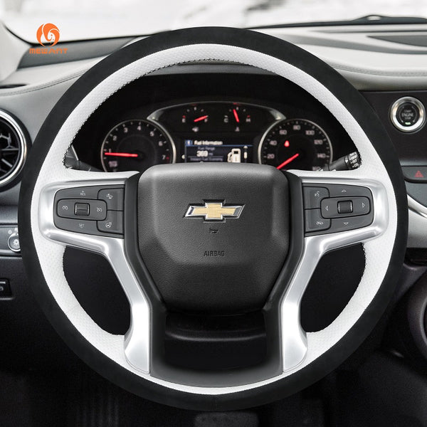 Mewant Alcantara Car Steering Wheel Cover for Chevrolet (Chevy) Silverado Blazer Suburban Tahoe