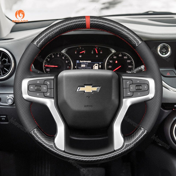 Mewant Alcantara Car Steering Wheel Cover for Chevrolet (Chevy) Silverado Blazer Suburban Tahoe