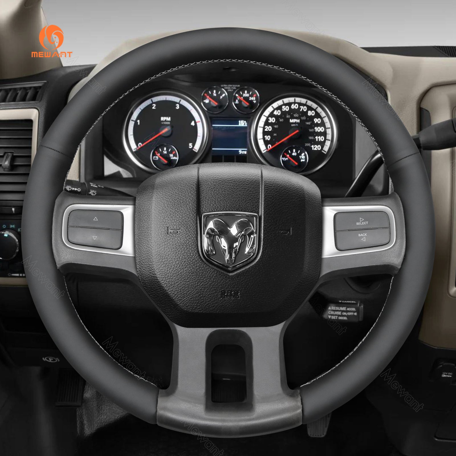 Car Steering Wheel Cover for Dodge RAM 2500 from Mewant