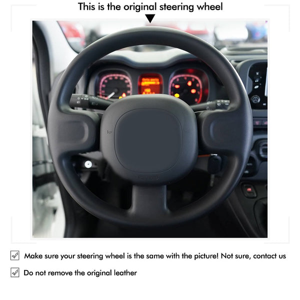 Hand Stitch Car Steering Wheel Cover for Fiat Panda from Mewant