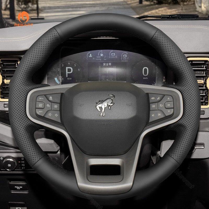 Mewant® Alcantara Car Steering Wheel Cover for Ford Bronco 2021-2024