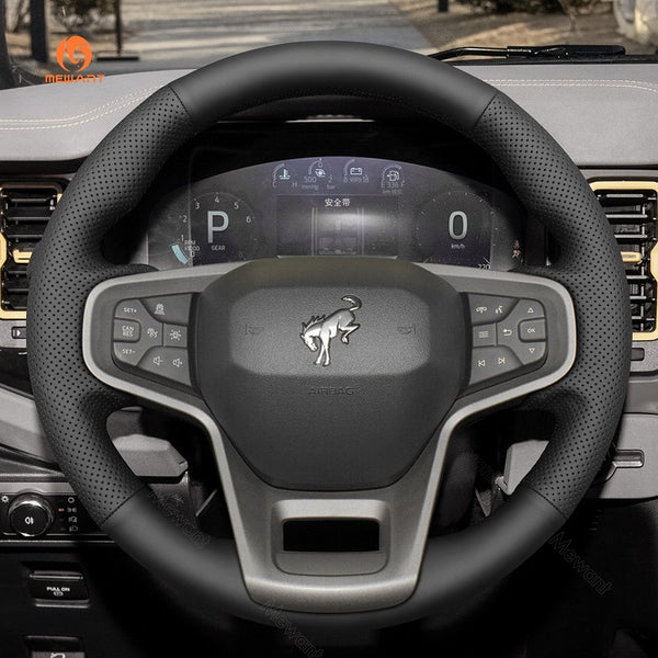 Mewant® Alcantara Car Steering Wheel Cover for Ford Bronco 2021-2024