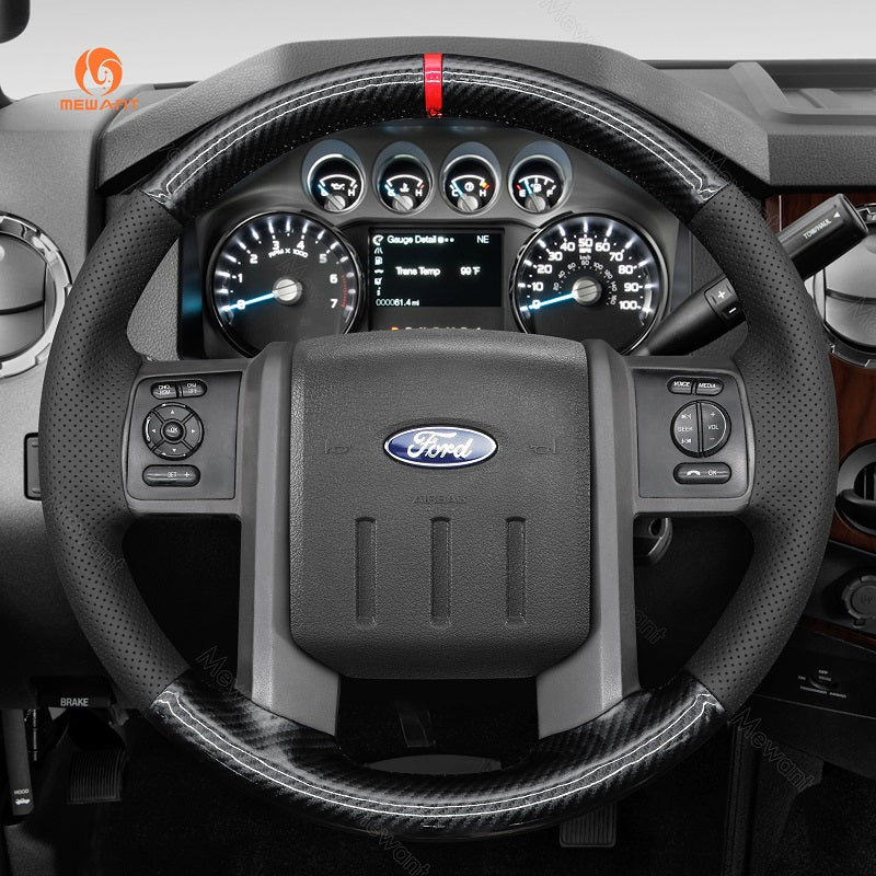 Mewant Leather Car Steering Wheel for Ford F-250 F-350 Expedition 2007-2014