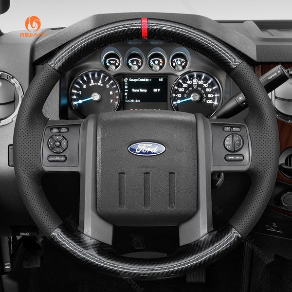 Mewant Leather Car Steering Wheel for Ford F-250 F-350 Expedition 2007-2014