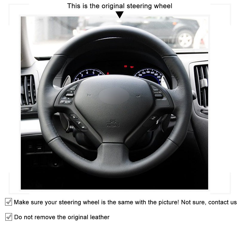 Mewant® Alcantara Car Steering Wheel Cover for Infiniti G37 EX EX30 EX35 EX37 Q60 QX50 Skyline