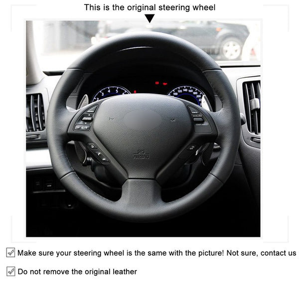 Mewant® Alcantara Car Steering Wheel Cover for Infiniti G37 EX EX30 EX35 EX37 Q60 QX50 Skyline