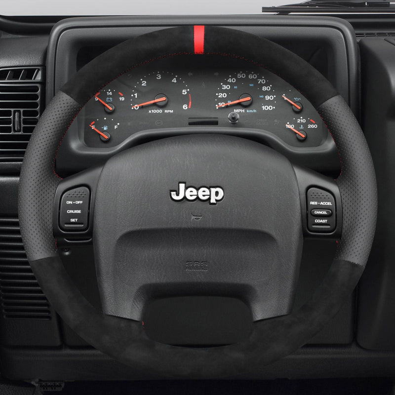 Hand Stitch Car Steering Wheel Cover for Jeep Wrangler Grand Cherokee from Mewant
