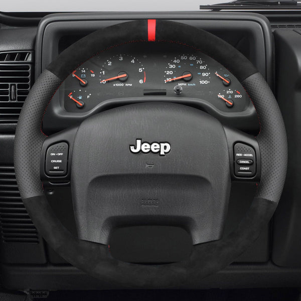 Hand Stitch Car Steering Wheel Cover for Jeep Wrangler Grand Cherokee from Mewant