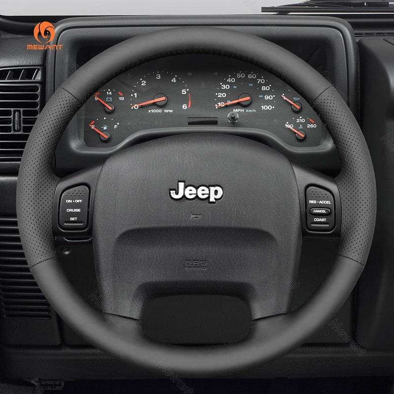 Hand Stitch Car Steering Wheel Cover for Jeep Wrangler Grand Cherokee from Mewant