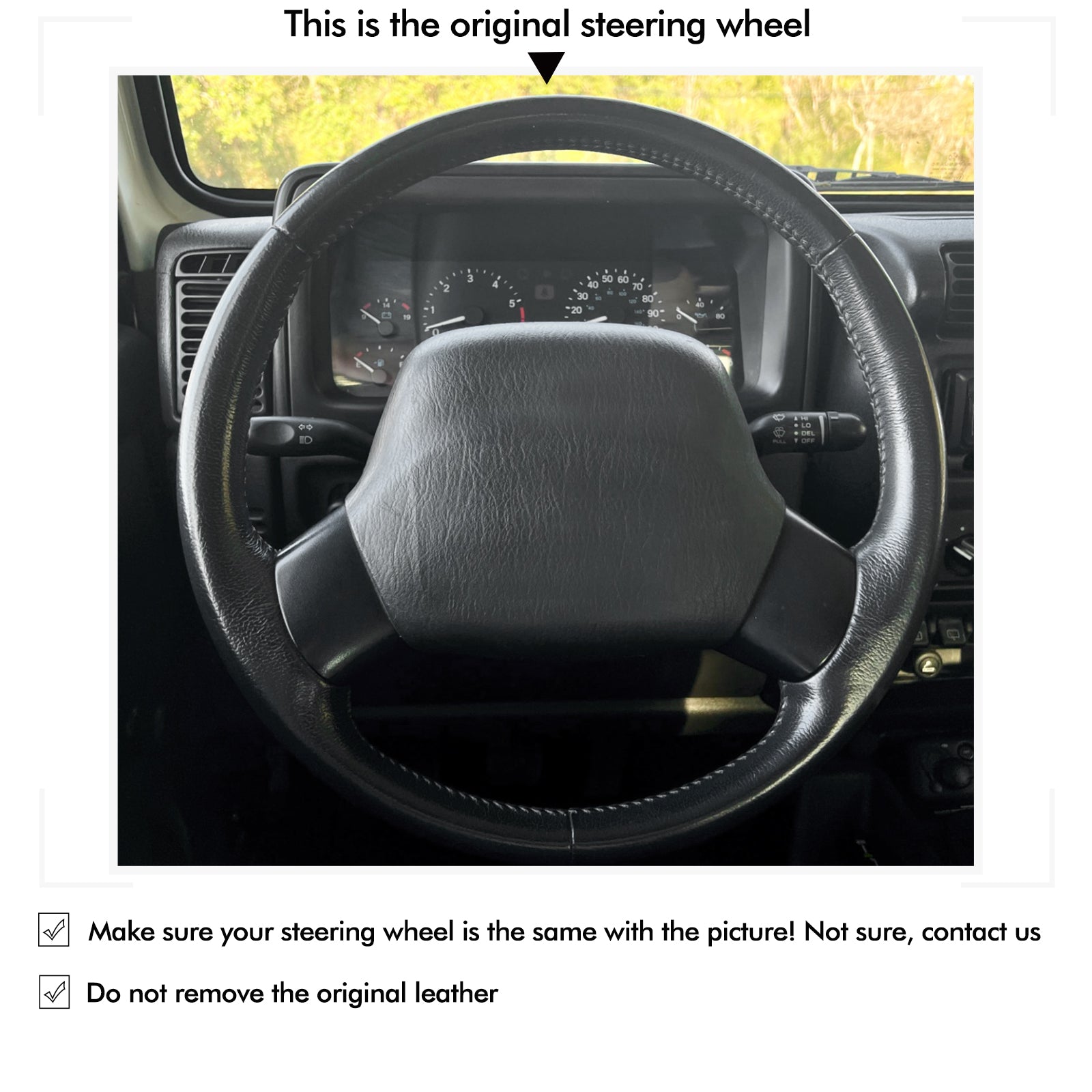 Hand Stitch Car Steering Wheel Cover Jeep Wrangler TJ Cherokee XJ from Mewant
