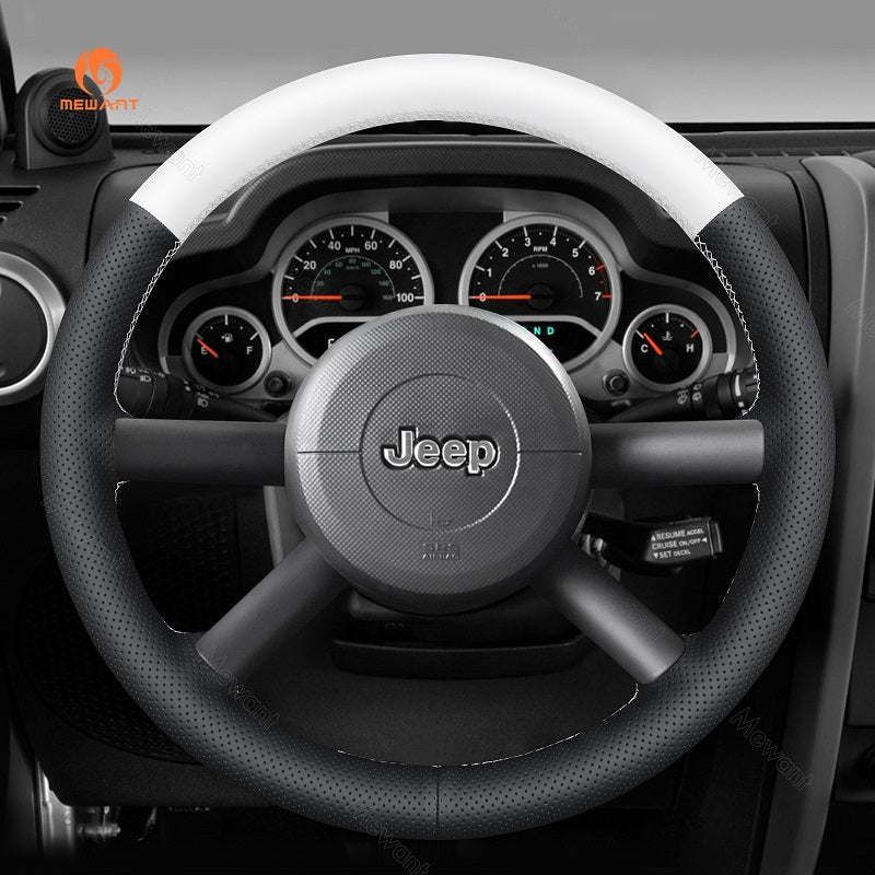 Hand Stitch Car Steering Wheel Cover for Jeep Wrangler (JK) 2007-2010 from Mewant