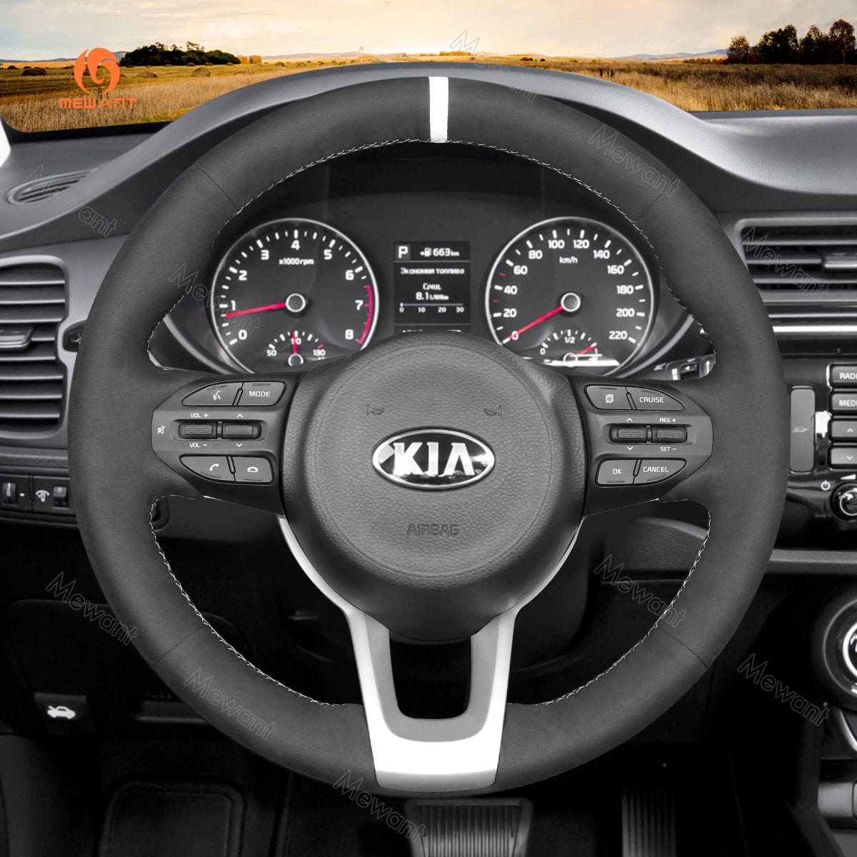 Car Steering Wheel Cover for Kia Picanto 3 Rio 4 Stonic from Mewant