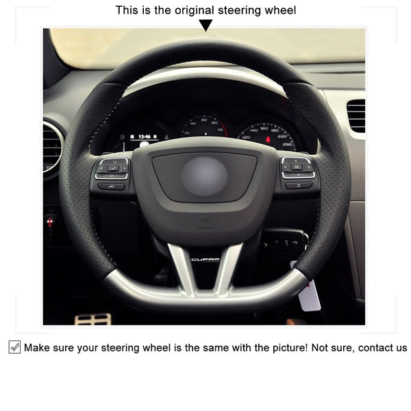 Mewant® Alcantara Car Steering Wheel Cover for Seat Leon 2009-2012