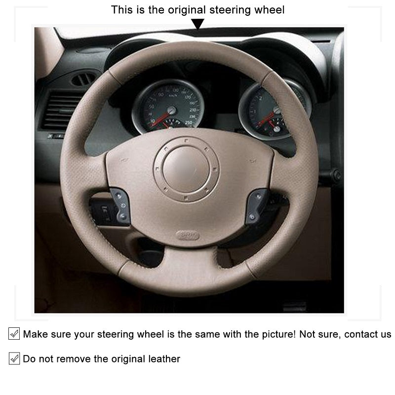 Mewant® Alcantara Car Steering Wheel Cover for Renault Megane 2/ Scenic 2 (Grand Scenic)/Kangoo 2