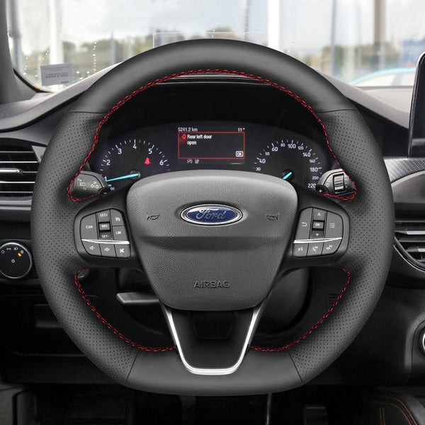 Mewant® Alcantara Car Steering Wheel Cover for Ford Focus ST ST-Line Kuga ST-Line Puma ST-Line Fiesta ST-Line ST