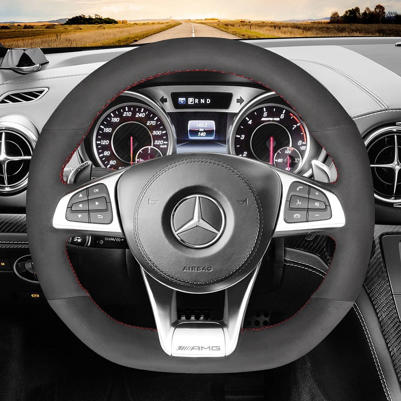 Mewant® Alcantara Car Steering Wheel Cover for Mercedes-Benz AMG GT C190 R190C63 W205 C63 S W205CLA45 C117AMG CLS 63 S C218 E43 W213 E63