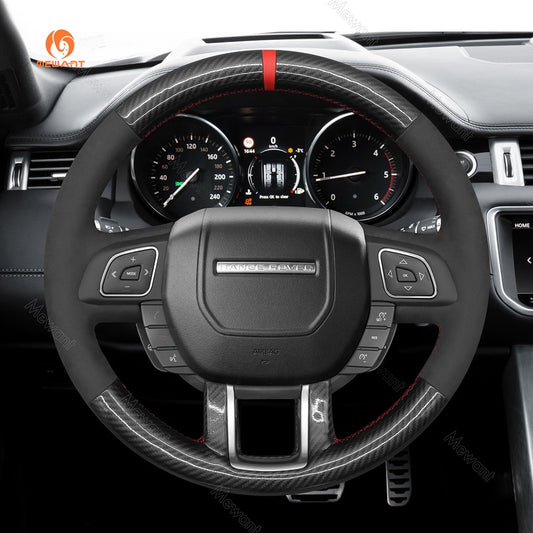 Mewant® Alcantara Car Steering Wheel Cover for Land Rover Range Rover Evoque I(L538) 2012-2019 / Range Rover Evoque (Coupe) 2012-2016 / Range Rover Evoque (Convertible) 2017-2019
