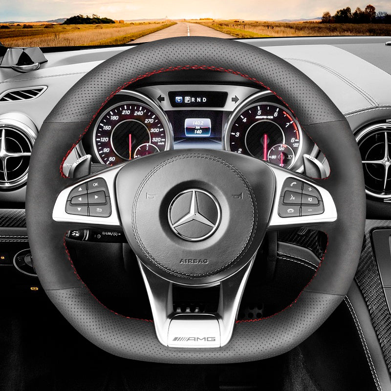 Mewant® Alcantara Car Steering Wheel Cover for Mercedes-Benz AMG GT C190 R190C63 W205 C63 S W205CLA45 C117AMG CLS 63 S C218 E43 W213 E63
